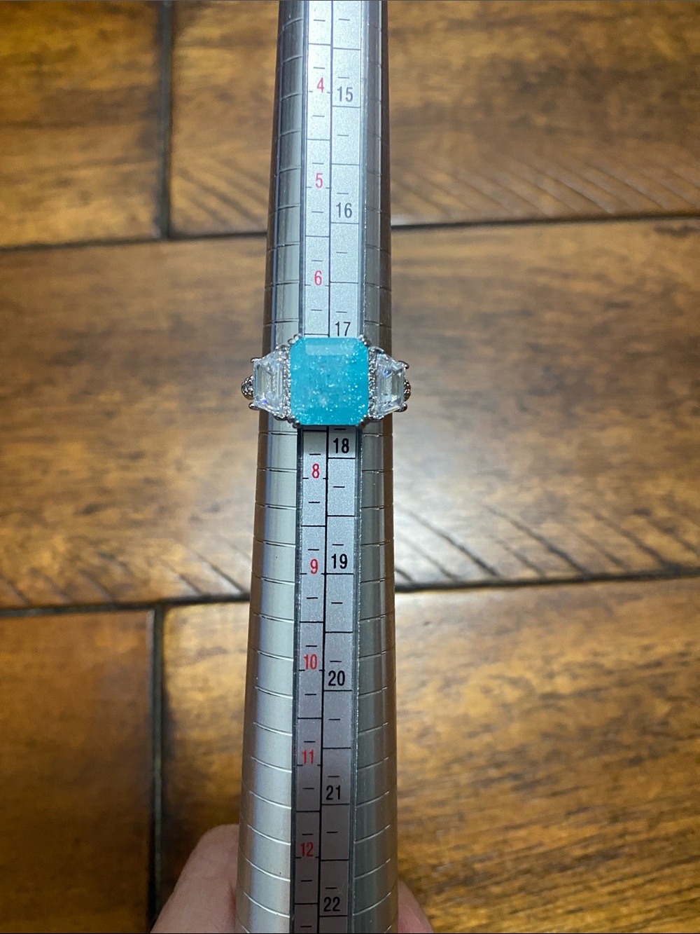 Bomb Party OG Originals Ring - Blue Topaz Ice Crystal - Rhodium Plating - 7
